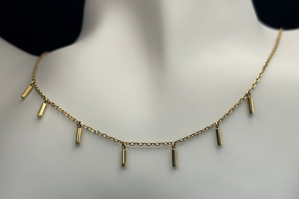 14K Gold Sticks Necklace