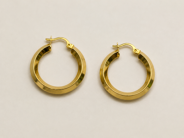 18K Gold Classic Hoop Earrings