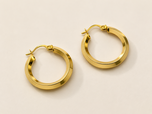 18K Gold Classic Hoop Earrings