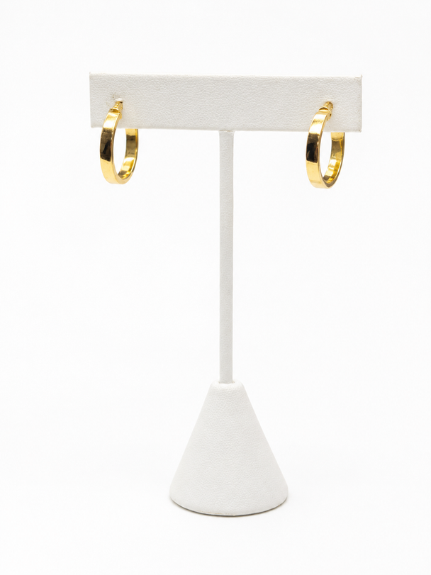 18K Gold Hoop Plain Earrings