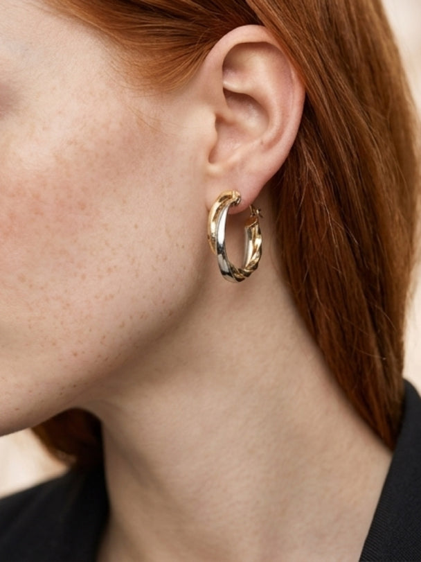 18K Mixed Hoops - Modern Duo Earrings