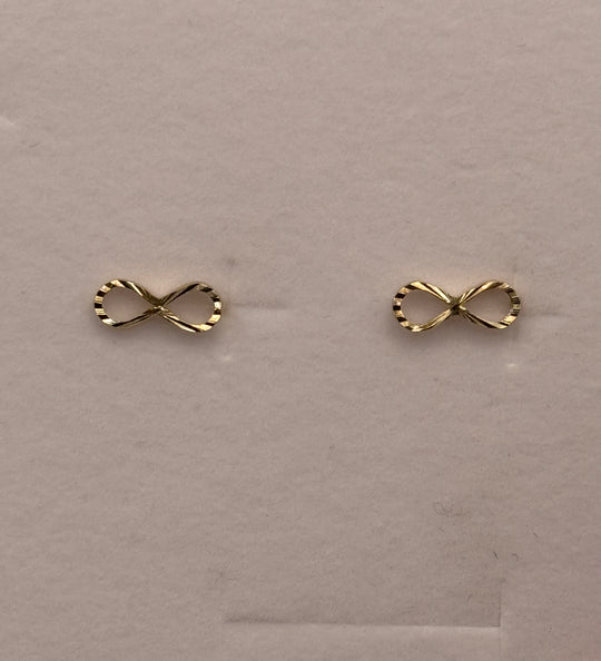 14K Gold Infinity Stud Earrings