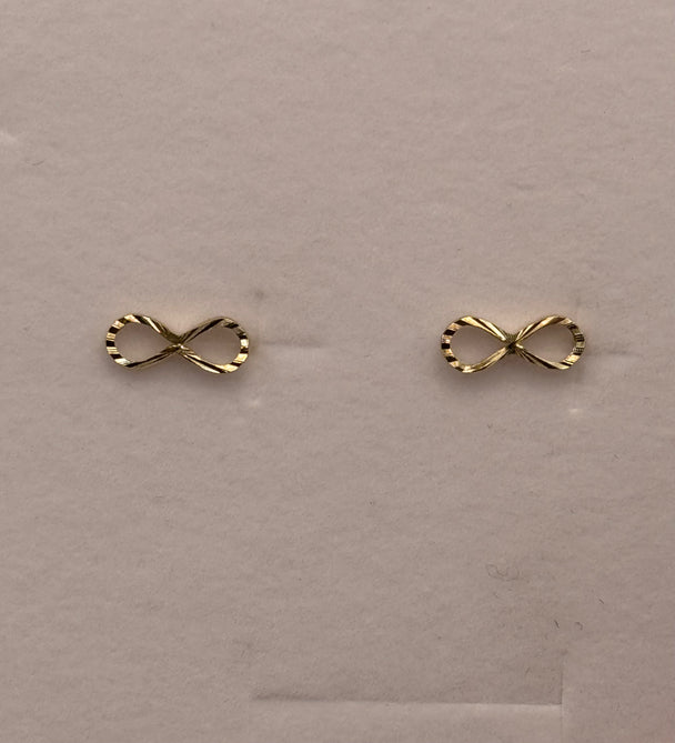 14K Gold Infinity Stud Earrings