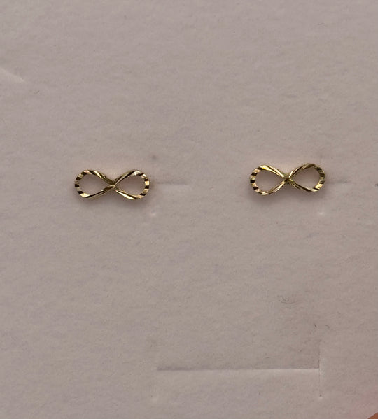 14K Gold Infinity Stud Earrings