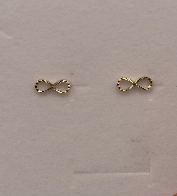 14K Gold Infinity Stud Earrings