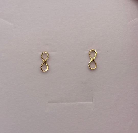 14K Gold Infinity Stud Earrings