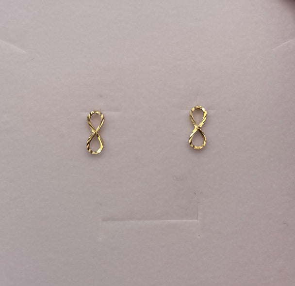 14K Gold Infinity Stud Earrings