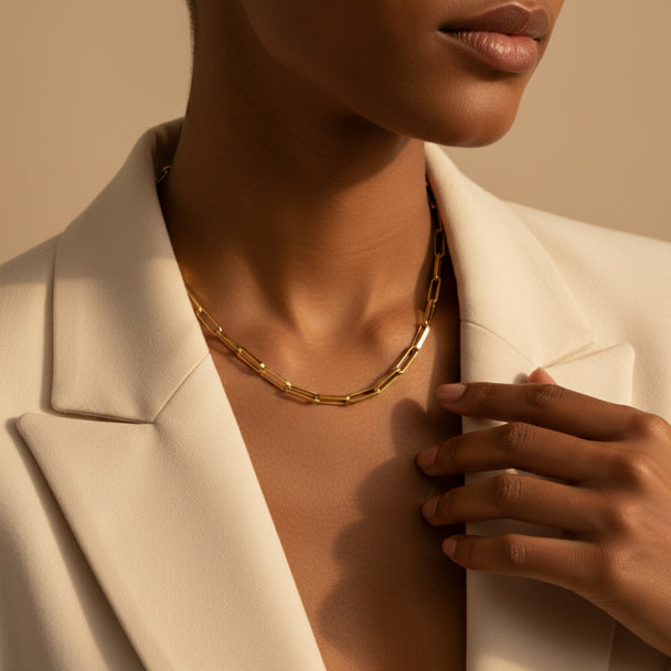 18K Gold Paper Clip Chain