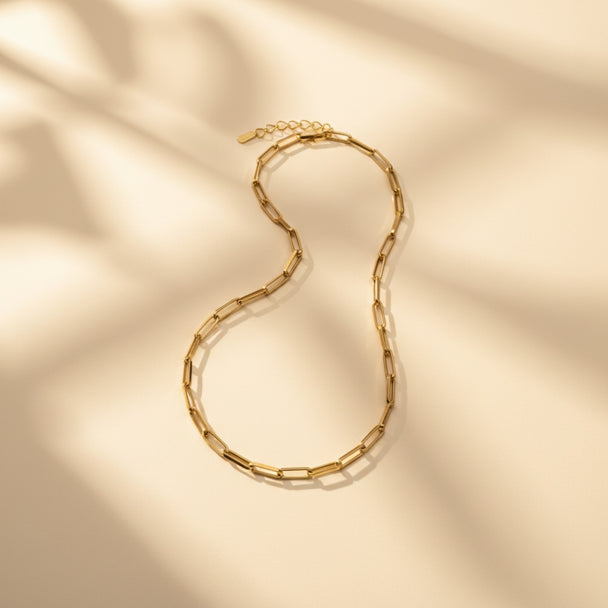 18K Gold Paper Clip Chain