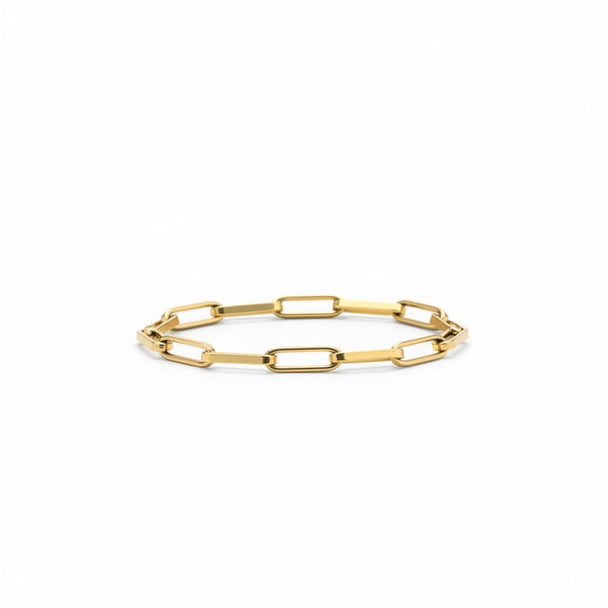 18K Gold Paper Clip Bracelet