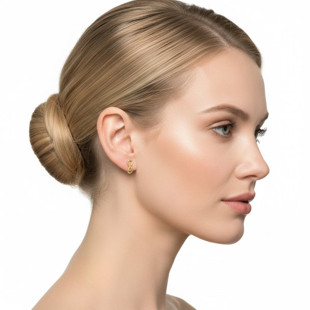 18K Gold Infinity Earrings