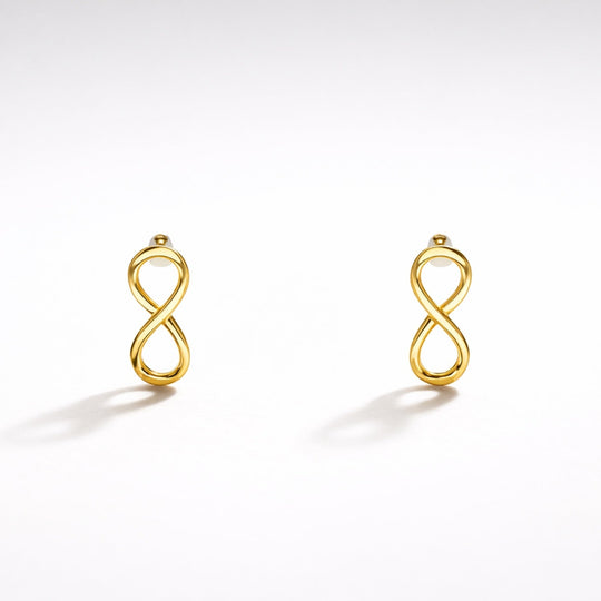 18K Gold Infinity Earrings