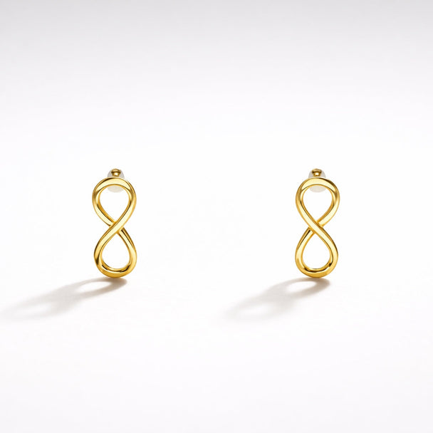 18K Gold Infinity Earrings
