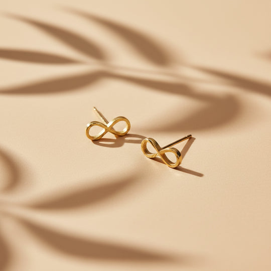 18K Gold Infinity Earrings