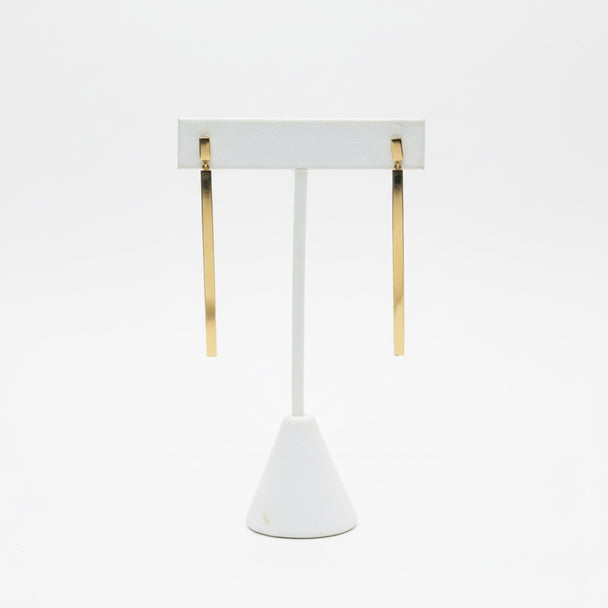 18K Gold Bar Drop Earrings