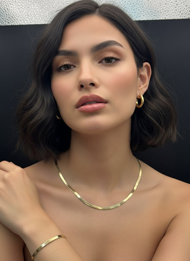 18K Gold Flex Herringbone Bracelet