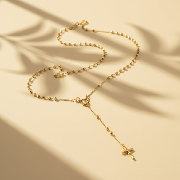 18K Gold Rosary Rosary Necklace