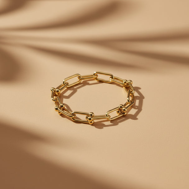 18K Solid Yellow Gold Bracelet Signature Link