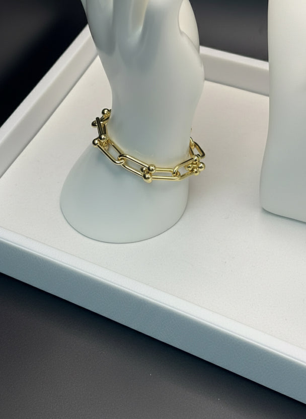 18K Solid Yellow Gold Bracelet Signature Link