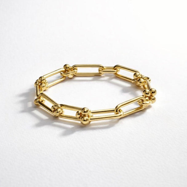 18K Solid Yellow Gold Bracelet Signature Link