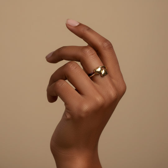 14K Double Heart Ring