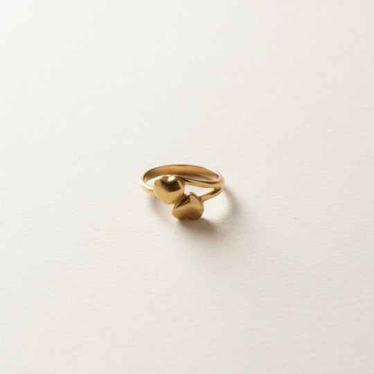 14K Double Heart Ring
