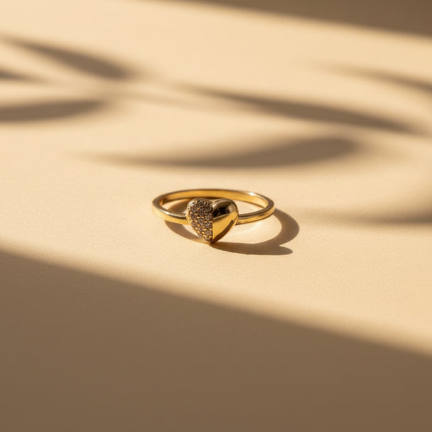14K Shining Heart Ring