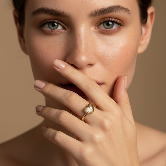 14K Shining Heart Ring