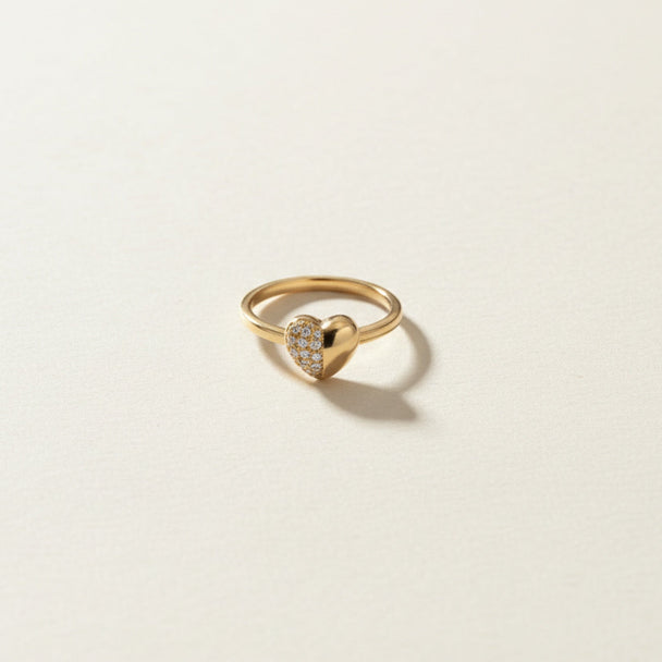 14K Shining Heart Ring