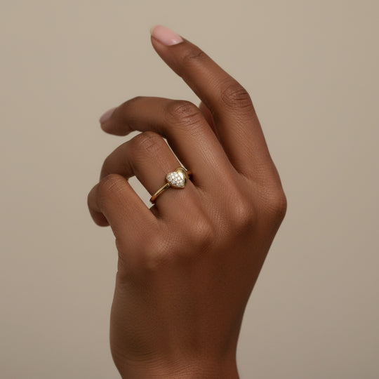 14K Shining Heart Ring