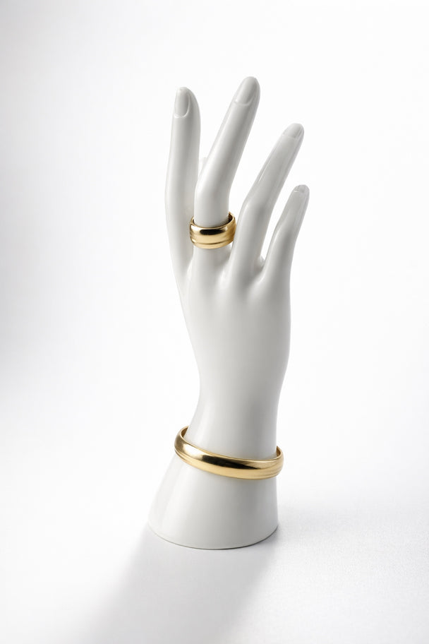 The Flexible Signature Duo — 14K Solid Italian Gold (Ring + Bracelet)