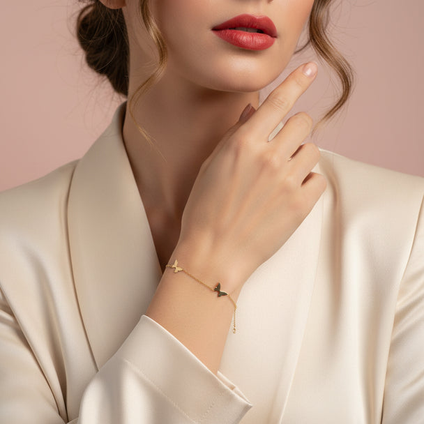 14K Gold Butterfly Bracelet