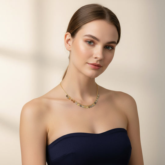 Golden Dew Drop Necklace in 18K Gold