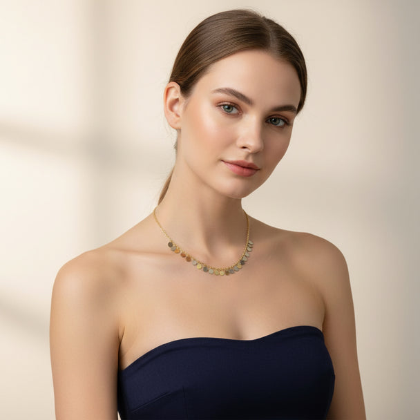 Golden Dew Drop Necklace in 18K Gold