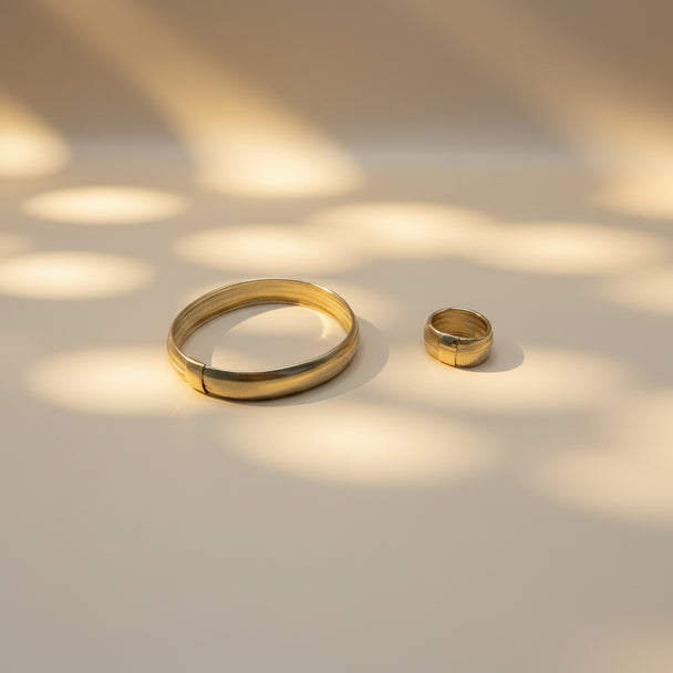 The Flexible Signature Duo — 14K Solid Italian Gold (Ring + Bracelet)