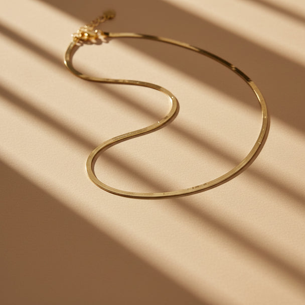 18K Gold Flex Herringbone Chain