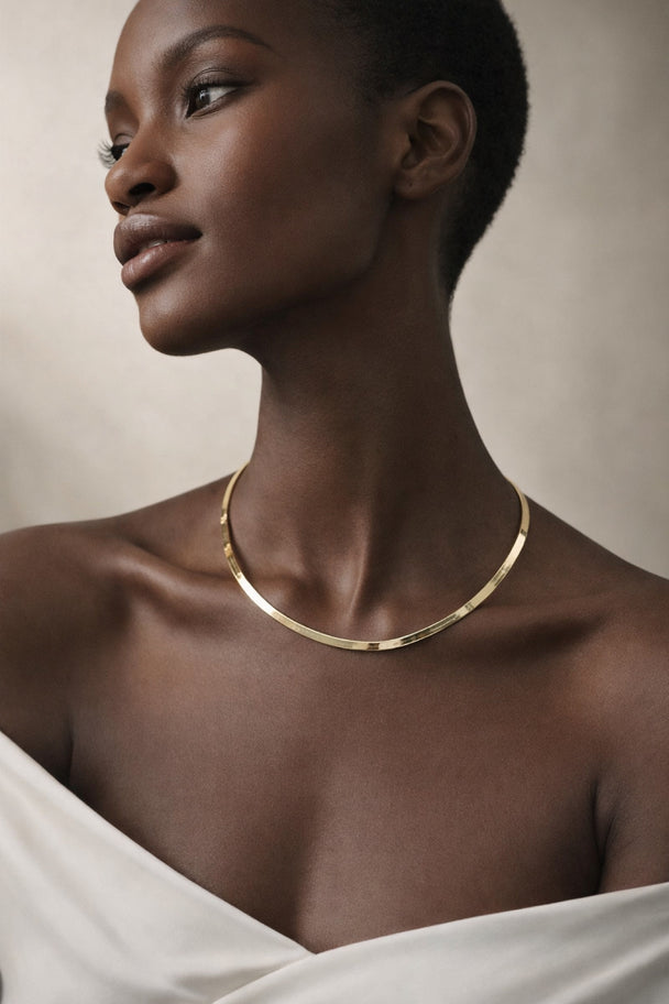 18K Gold Flex Herringbone Chain