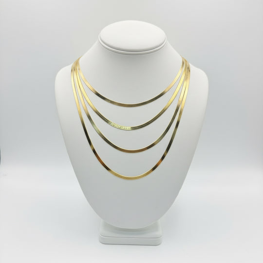 18K Flex Herringbone Set - 4 Chain Lengths