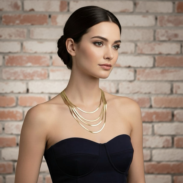 18K Gold Flex Herringbone Chain