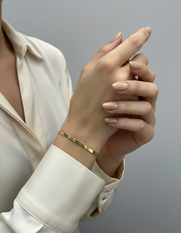 18K Gold Flex Herringbone Bracelet