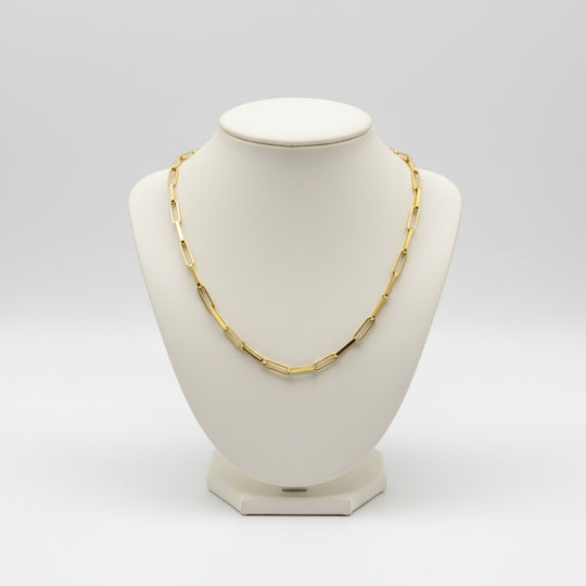 18K Gold Paper Clip Chain