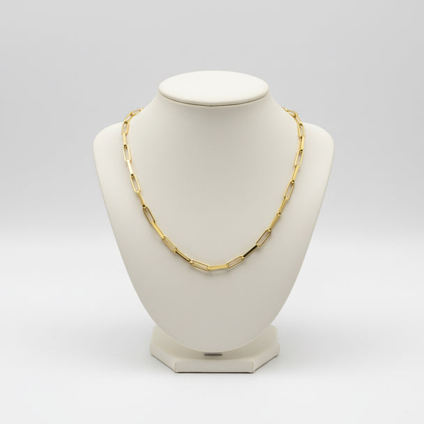 18K Gold Paper Clip Chain