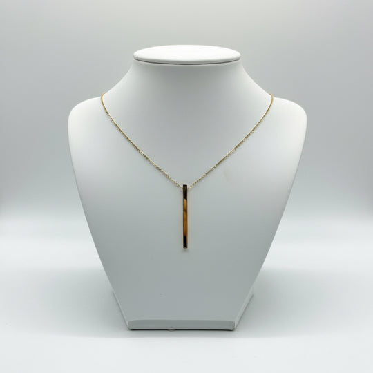 18K Gold Bar Drop Necklace