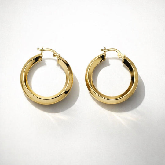 18K Gold Classic Hoop Earrings