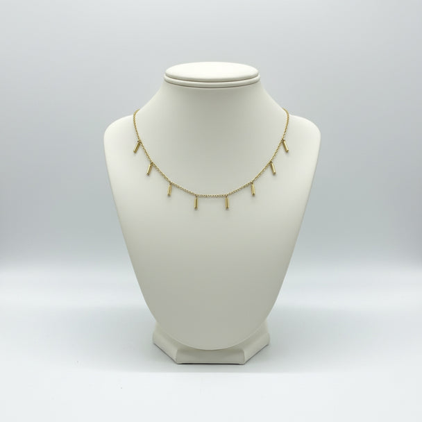 14K Gold Sticks Necklace