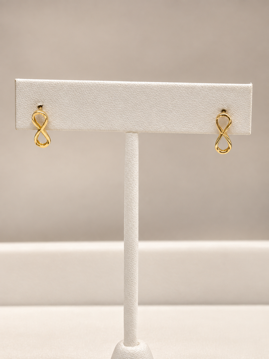 18K Gold Infinity Earrings