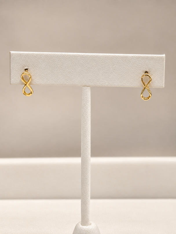 18K Gold Infinity Earrings