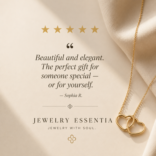 14K Gold Double Heart Necklace